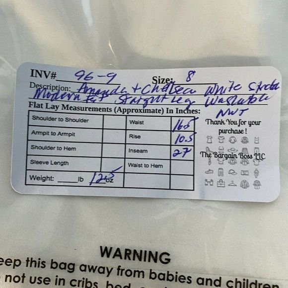 Amanda & Chelsea Modern Fit Straight Leg Ankle White Stretch Women Size 8 NWT - Picture 8 of 8